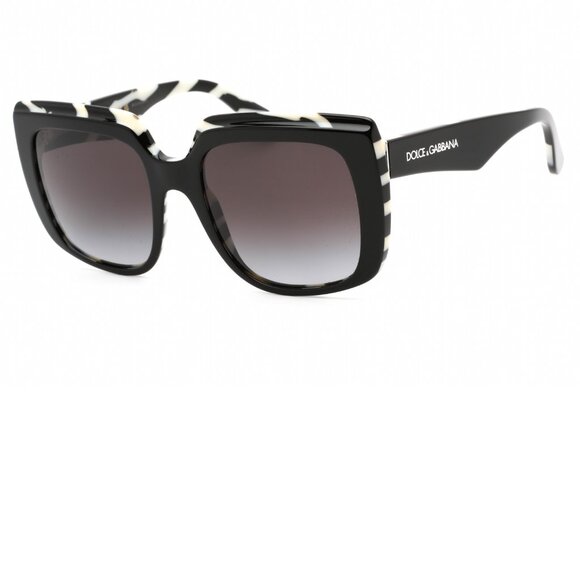 Dolce & Gabbana Black on Zebra Gray Gradient Sunglasses Brand New In Box - Picture 1 of 14